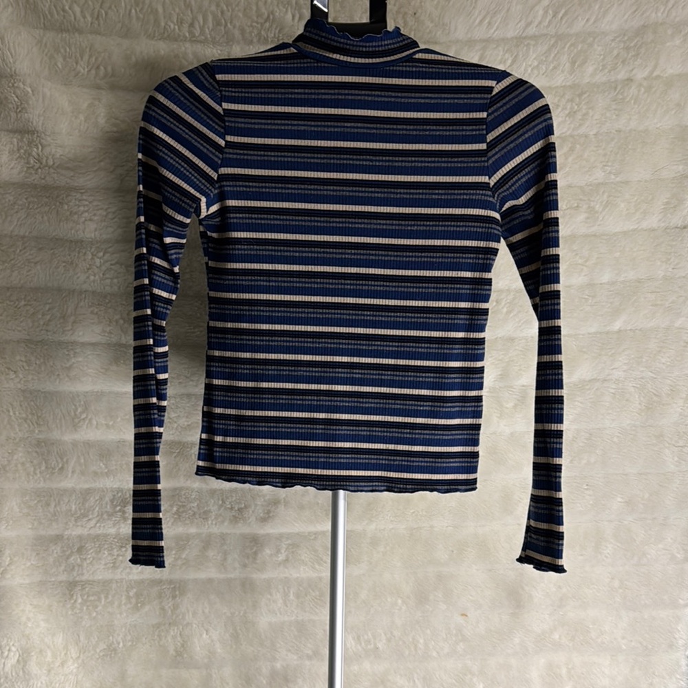Striped Blue and White Women's Top